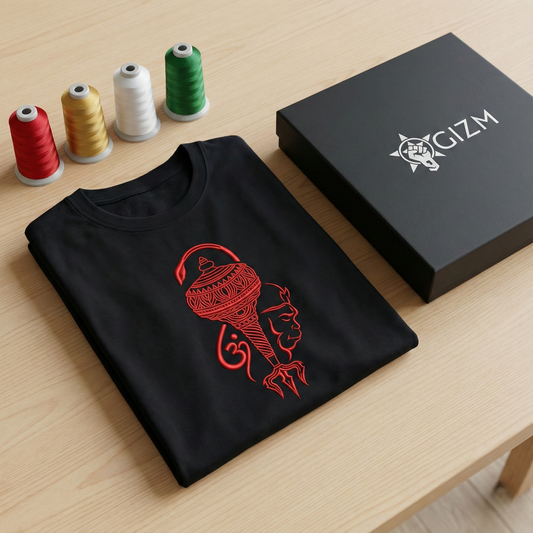 Hanuman Gada Trishul Embroidered T-shirt