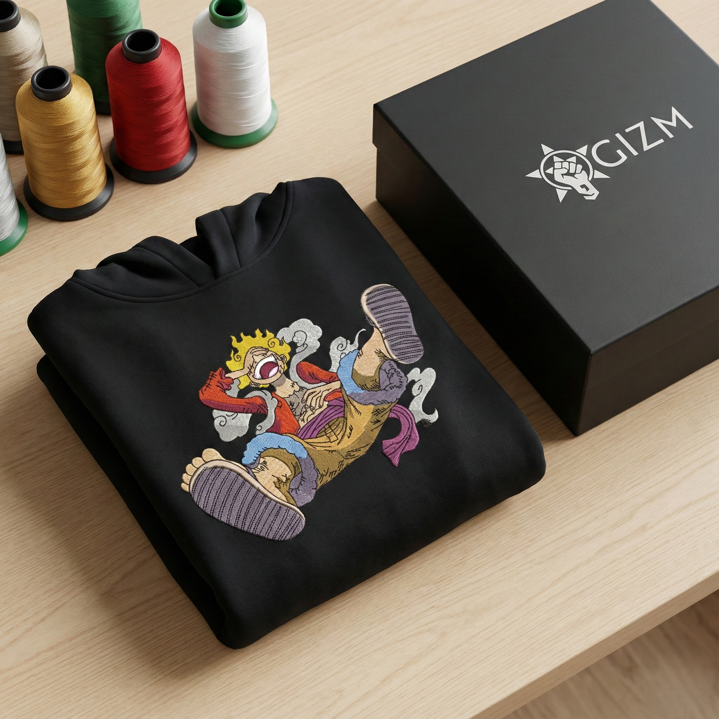 Luffy Gear5 Embroidered Hoodie