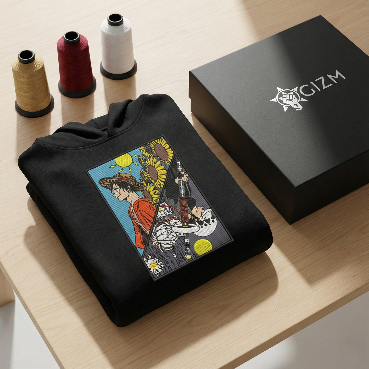 Luffy-Trafalgar Embroidered Hoodie