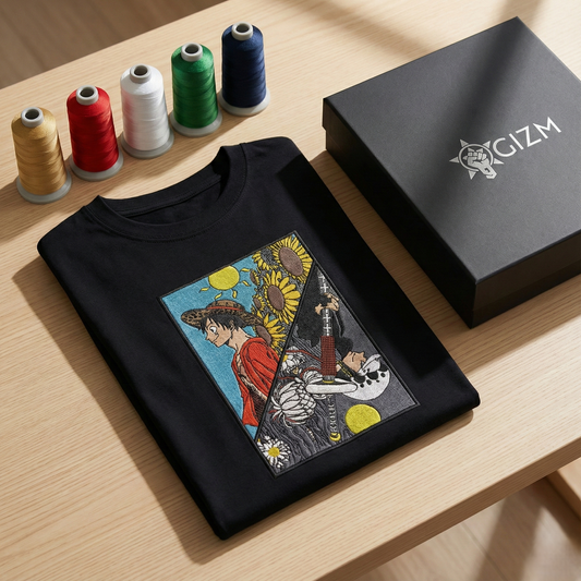 Luffy-Trafalgar Law Embroidered T-shirt