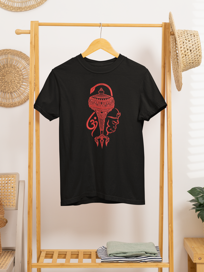 Hanuman Gada Trishul Embroidered T-shirt