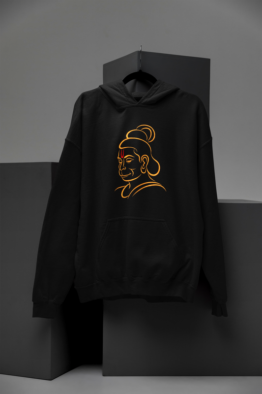 Hanuman Face Embroidered Hoodie