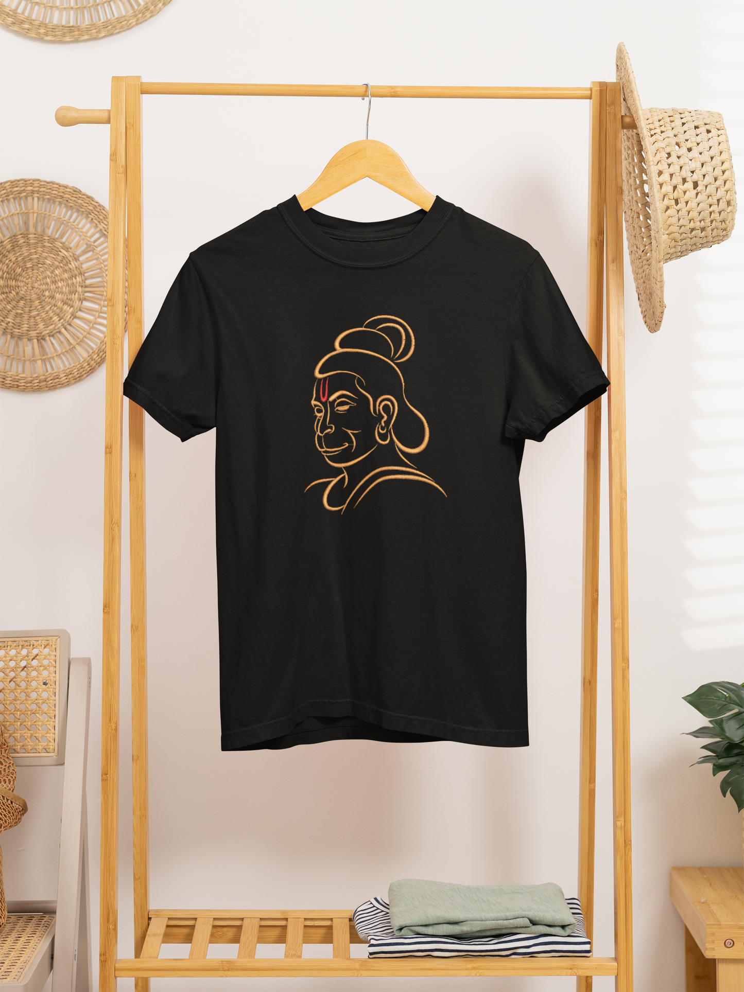 Hanuman Face Embroidered T-shirt