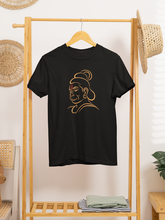 Hanuman Face Embroidered T-shirt