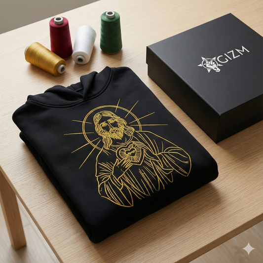 Sacred Heart of Jesus Embroidered Hoodie