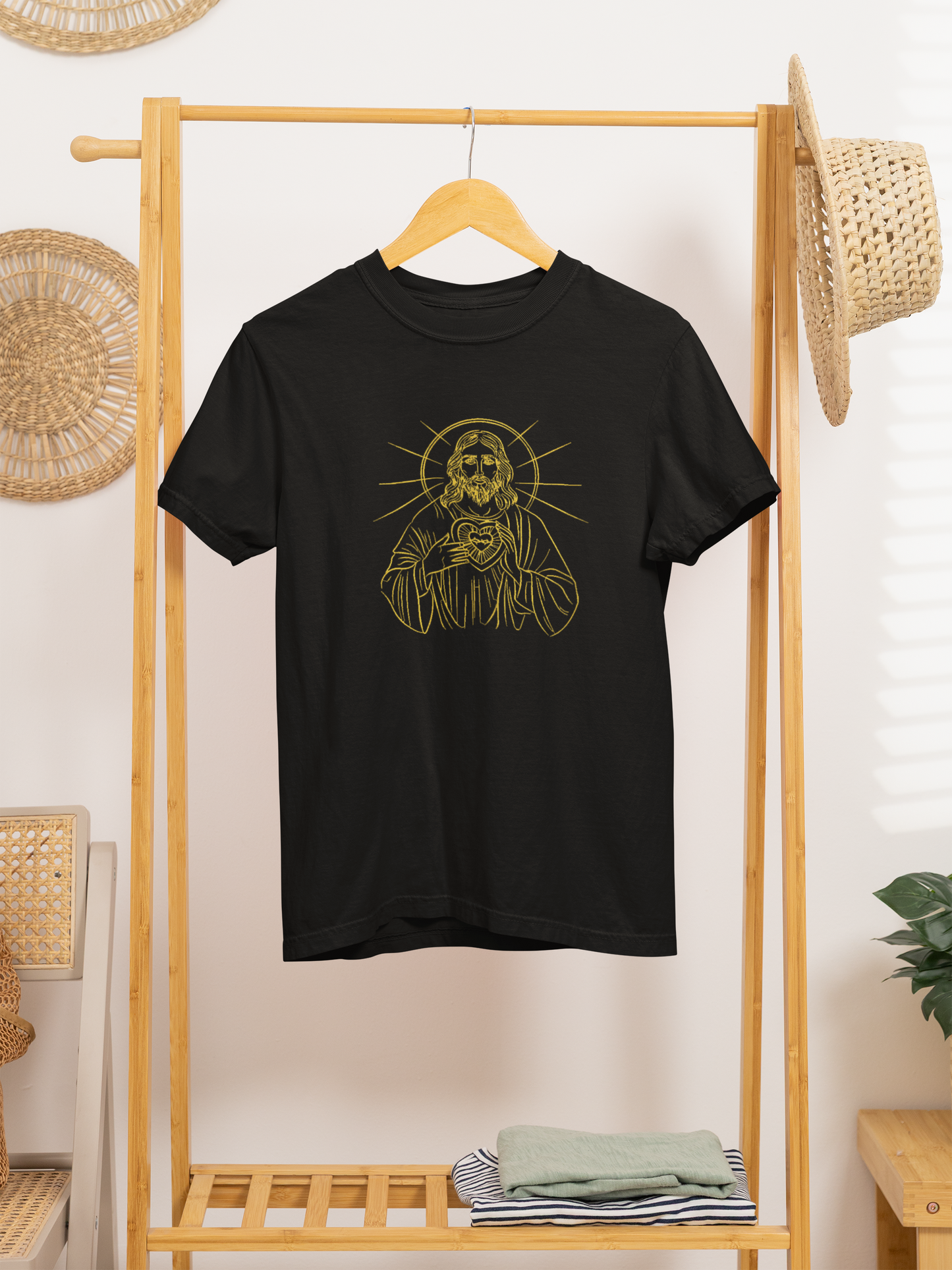 Sacred Heart of Jesus Embroidered T-shirt