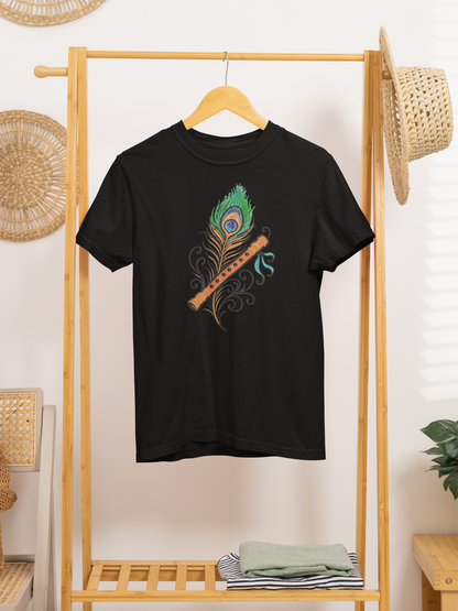 Krishna Flute Embroidered T-shirt